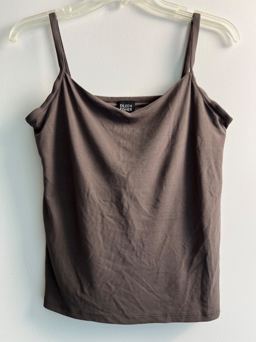 Eileen Fisher 100% Silk Camisole Tank Top Brown Double Layer Sleeveless Size S